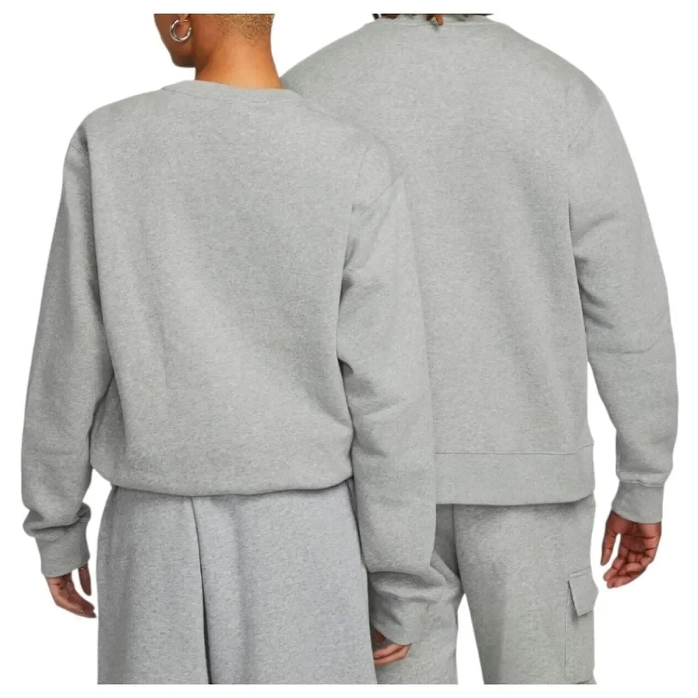 Nike Sportswear Men's Grey Heather /  White Club Fleece Crew FN3886-063 Size XXL